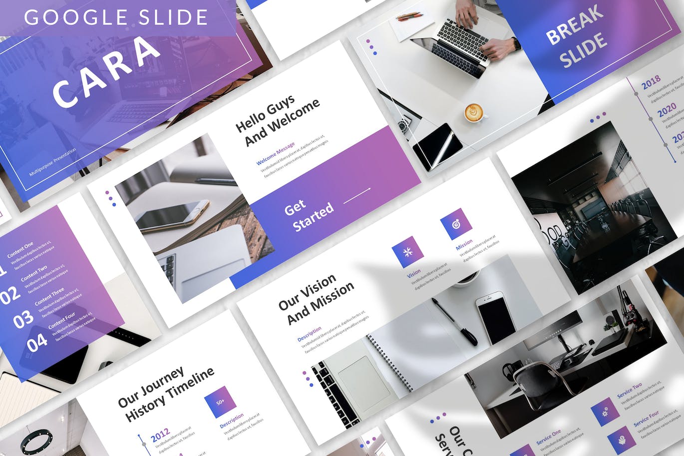 简洁风格商业谷歌Google幻灯片模板