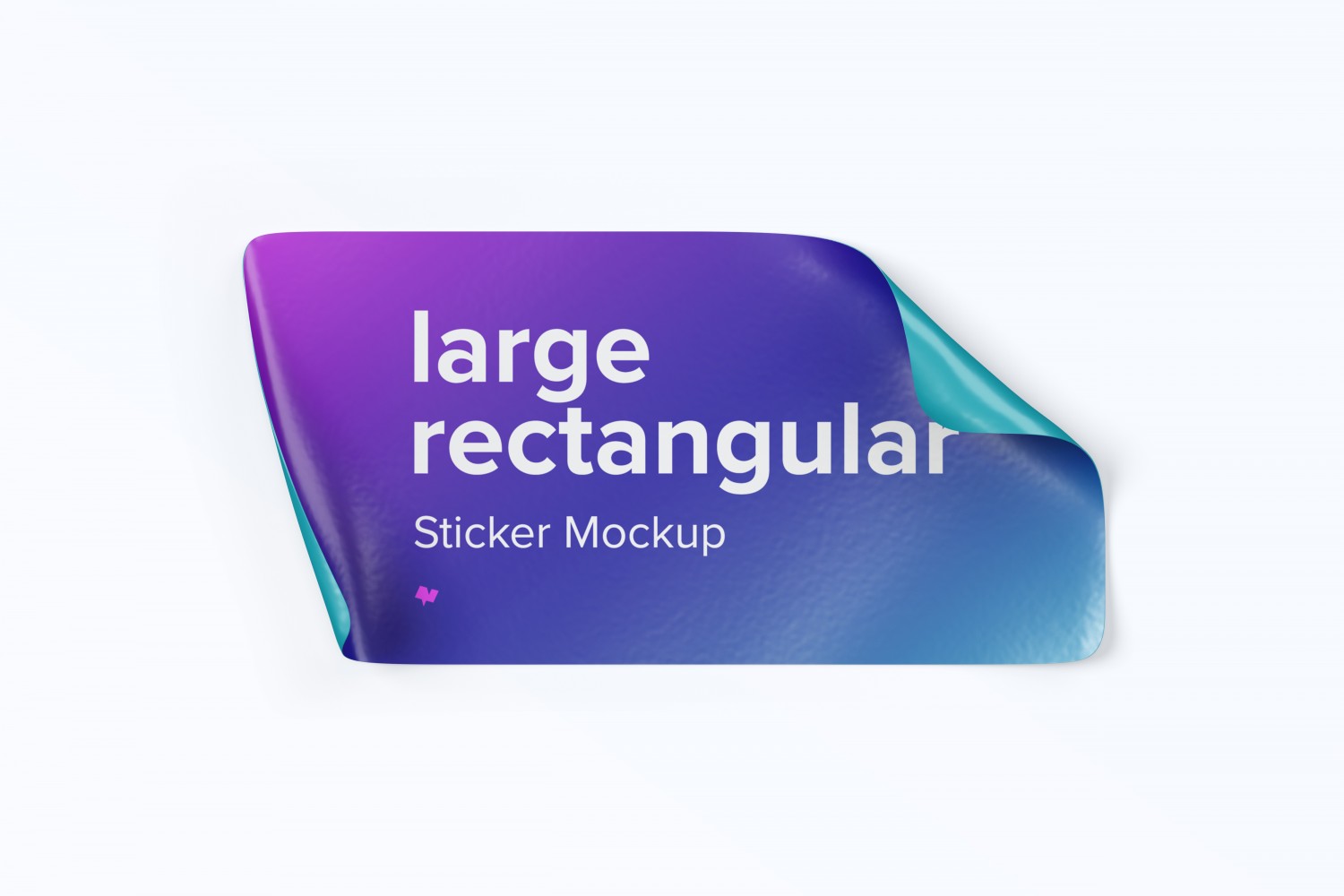 长矩形贴纸标签设计前视图样机v2 Large Rectangular Sticker Mockup, Front View 02