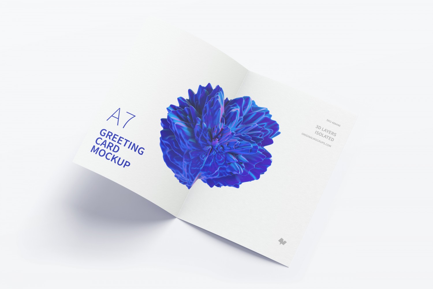 A7尺寸内页展示设计贺卡样机 A7 Greeting Card Mockup, Spread Interior Pages