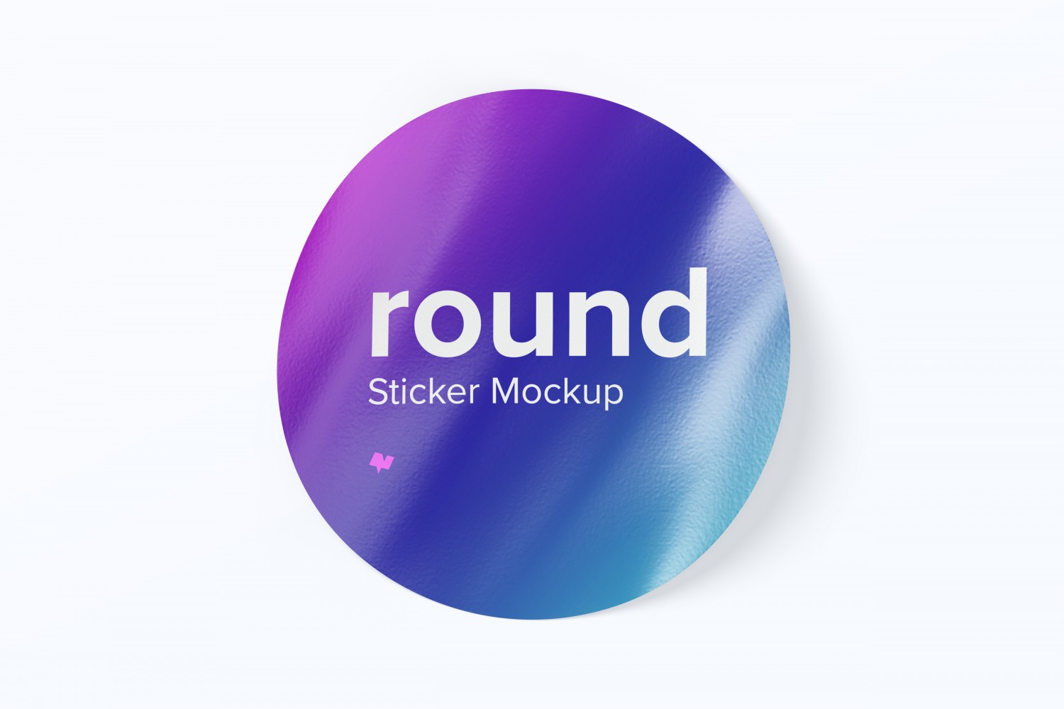 圆形贴纸标签设计顶视图样机v2 Round Sticker Mockup, Top View 02
