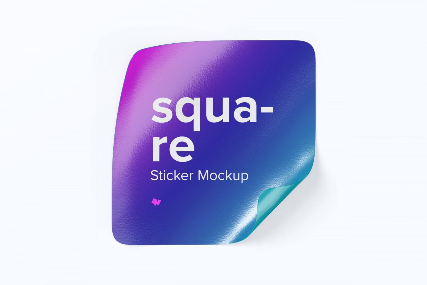 方形贴纸标签设计顶视图样机v2 Square Sticker Mockup, Top View 02