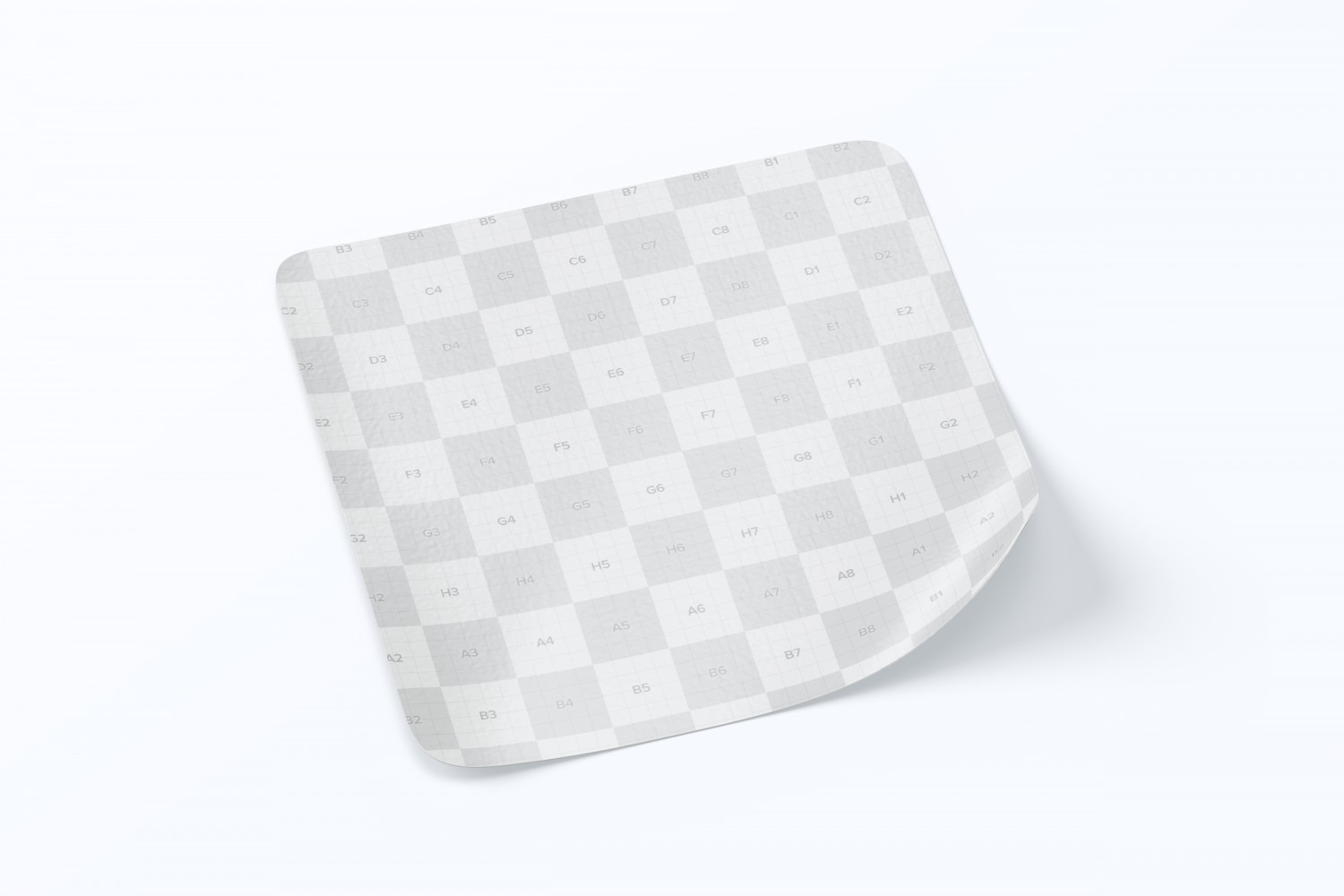 方形贴纸标签设计左视图样机 Square Sticker Mockup, Left View