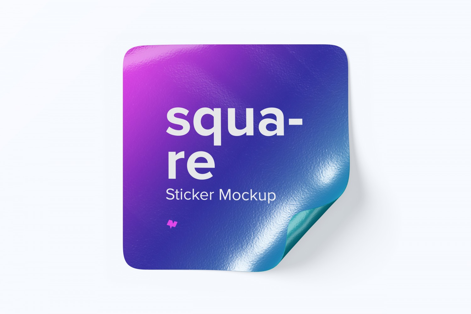 方形贴纸标签设计前视图样机 Square Sticker Mockup, Front View