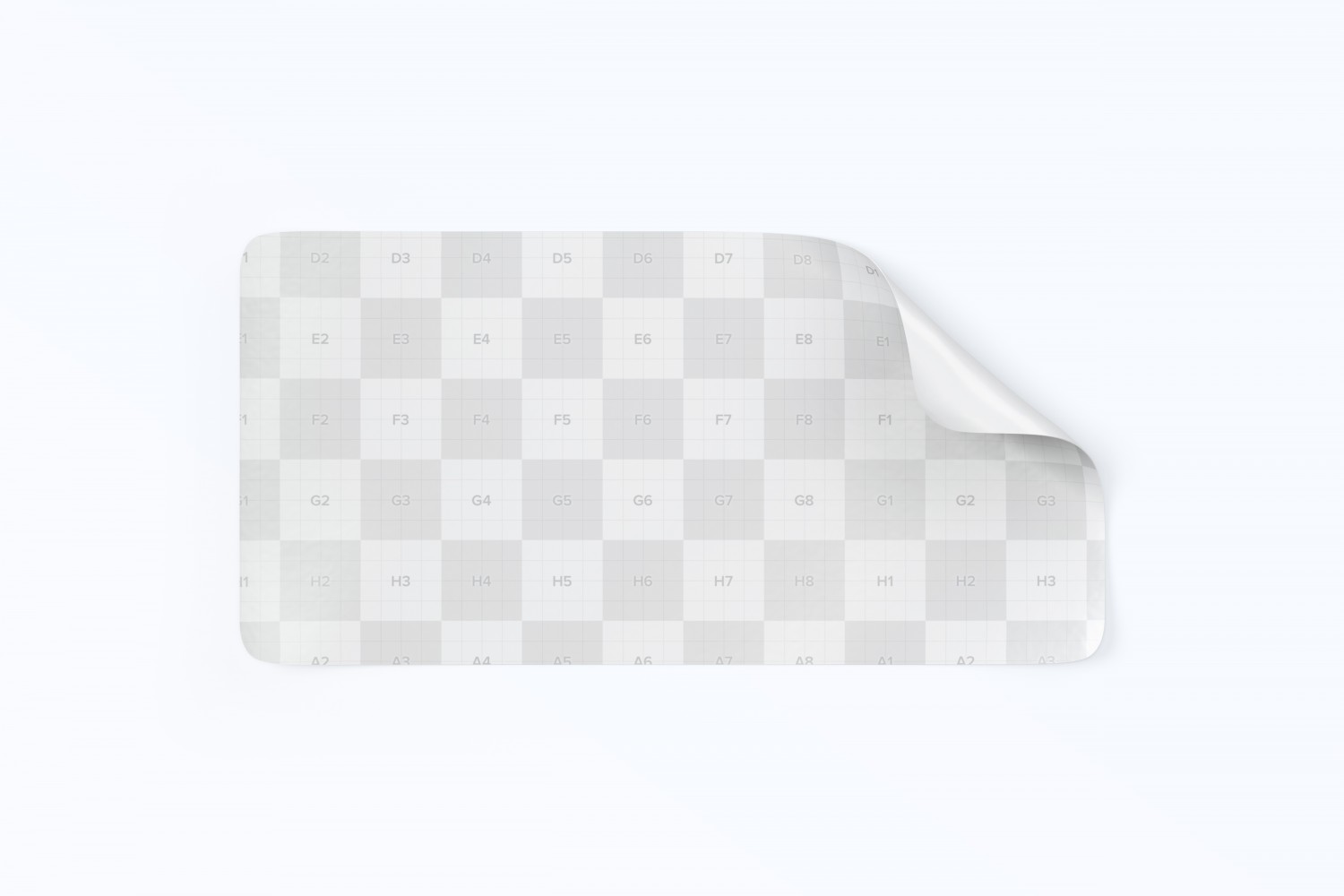 长矩形贴纸标签设计顶视图样机v2 Large Rectangular Sticker Mockup, Top View 02