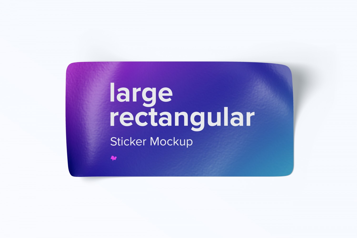 长矩形贴纸标签设计顶视图样机 Large Rectangular Sticker Mockup, Top View