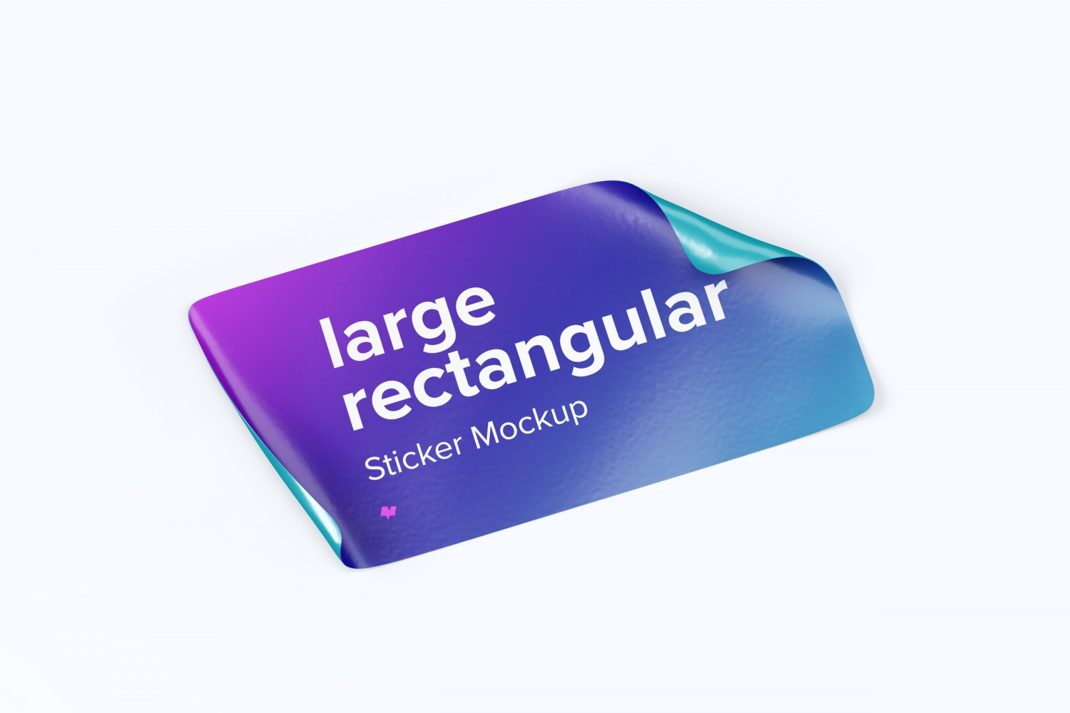 长矩形贴纸标签设计左视图样机 Large Rectangular Sticker Mockup, Left View