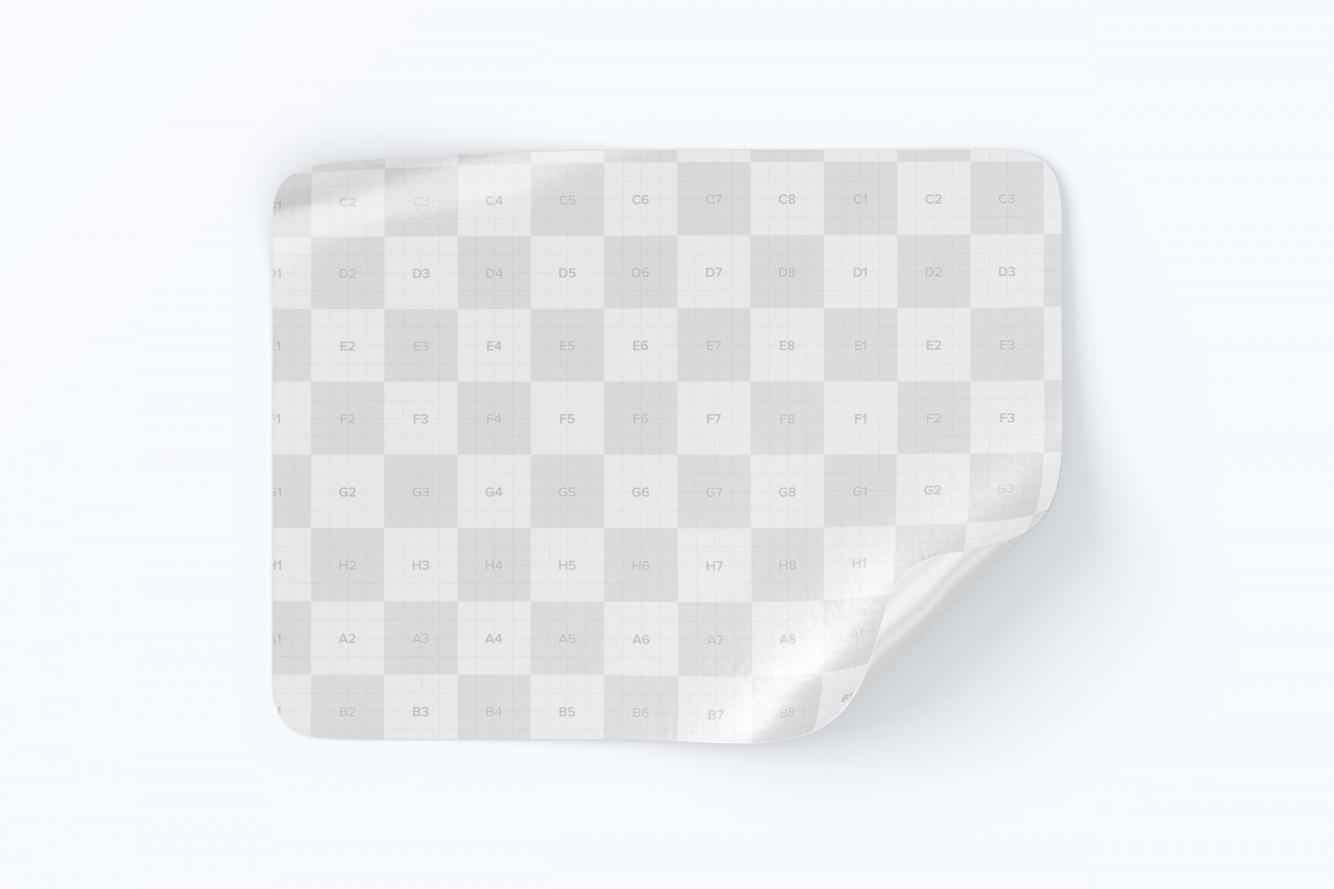 矩形贴纸标签设计顶视图样机 Rectangular Sticker Mockup, Top View