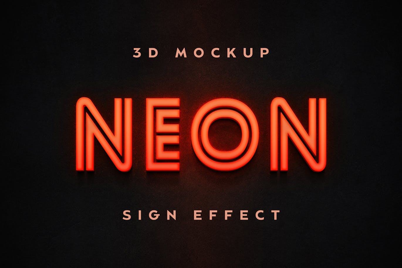 高品质的逼真质感霓虹灯效果3D立体字图层样式