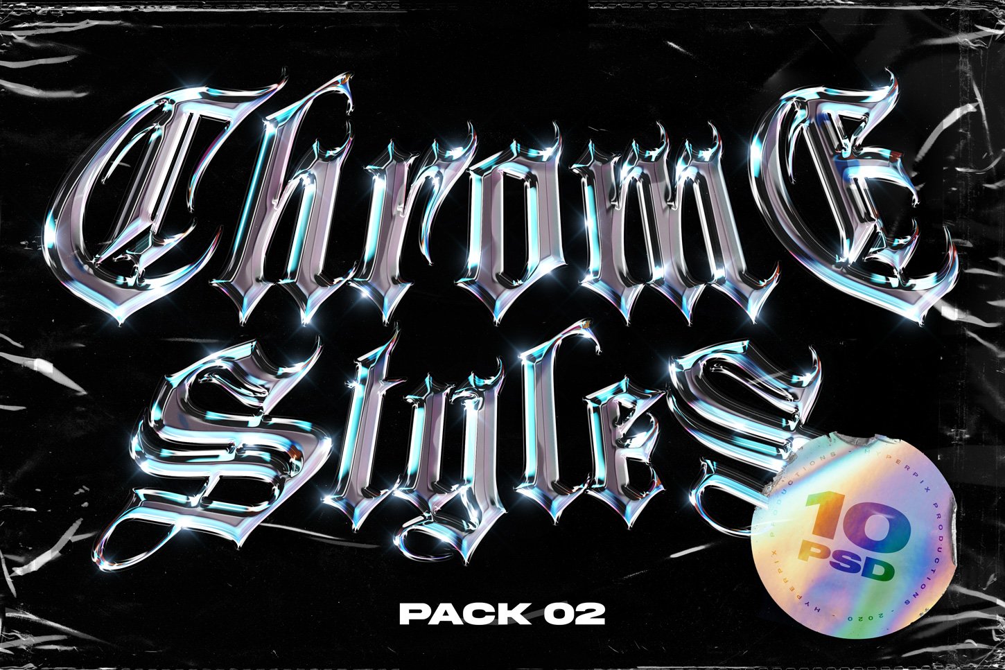 金属镀铬文字效果ps图层样式素材v2