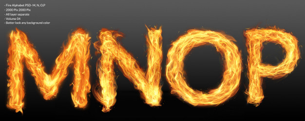 火焰特效字母样式[PSD]