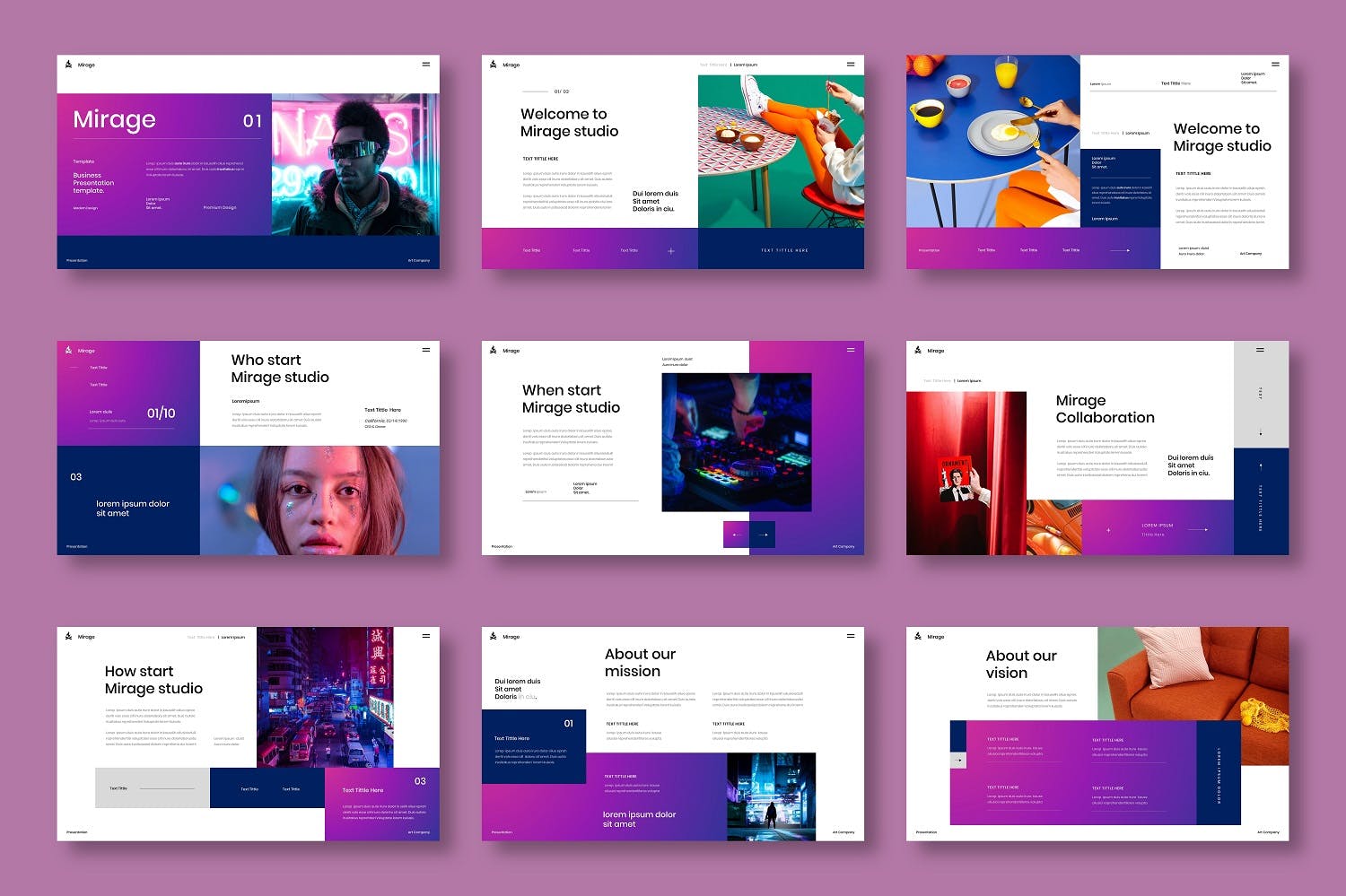 时尚紫色个性炫酷科技商务风年度工作汇报总结ppt模板