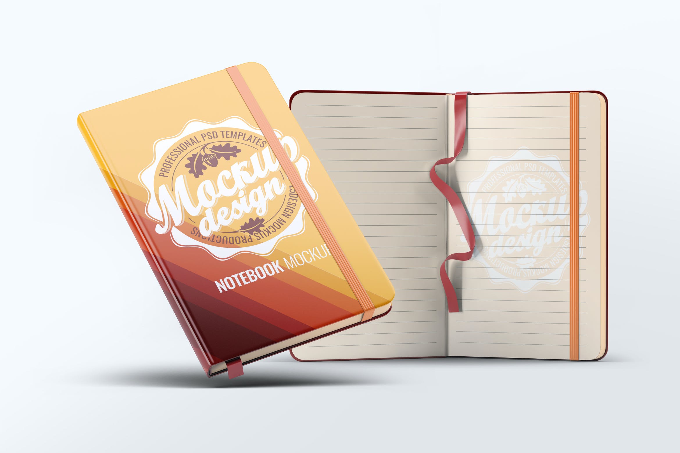 A5笔记本/记事本效果图展示样机 A5 Notebook Mock-Up