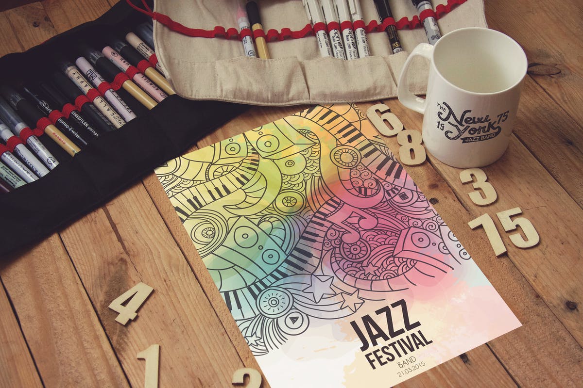 素描海报艺术作品展示样机模板  Sketch Poster View