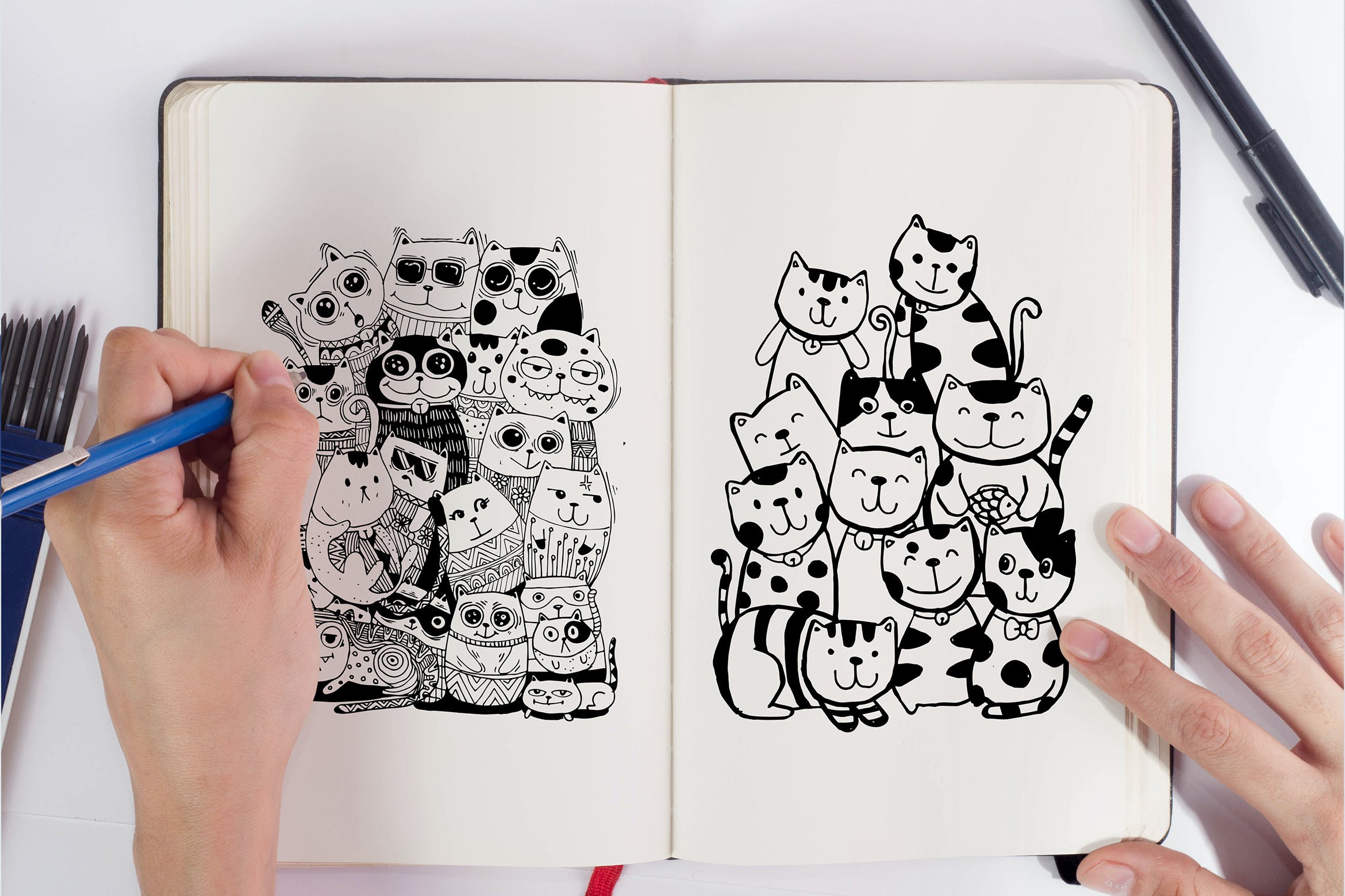 极简设计素描本样机模板 Sketch Book Mock