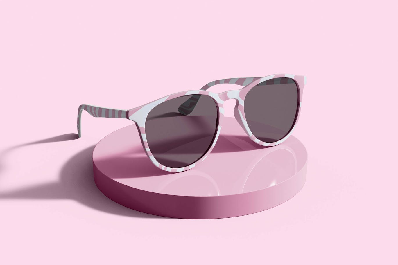 圆形平台太阳镜设计展示样机 Sunglasses Mockup