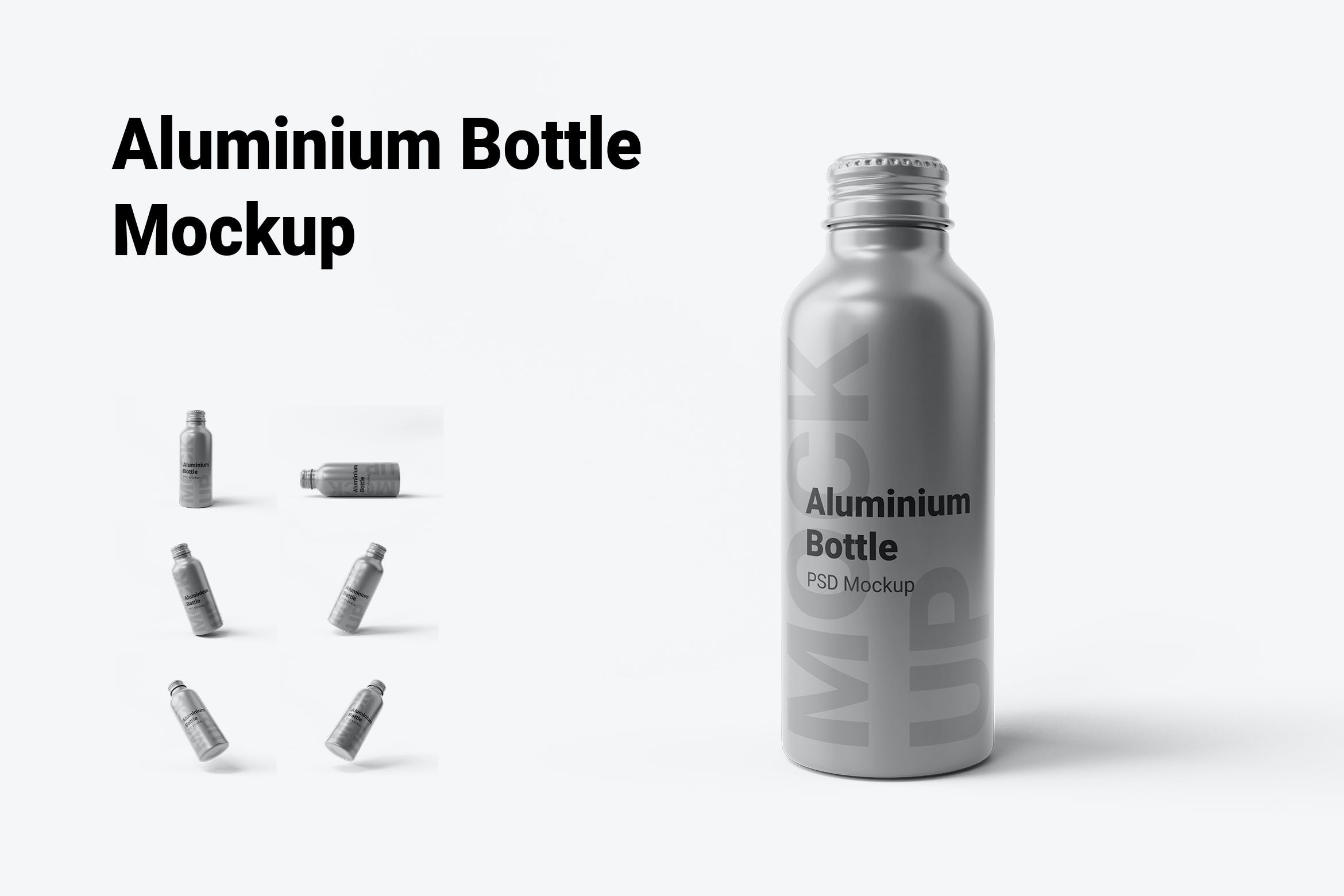 铝瓶水瓶包装设计样机 Aluminium Bottle Mockup