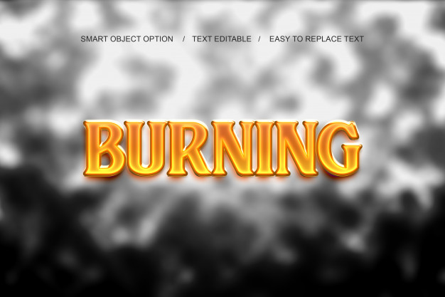 燃烧火焰特效字体样式[PSD]