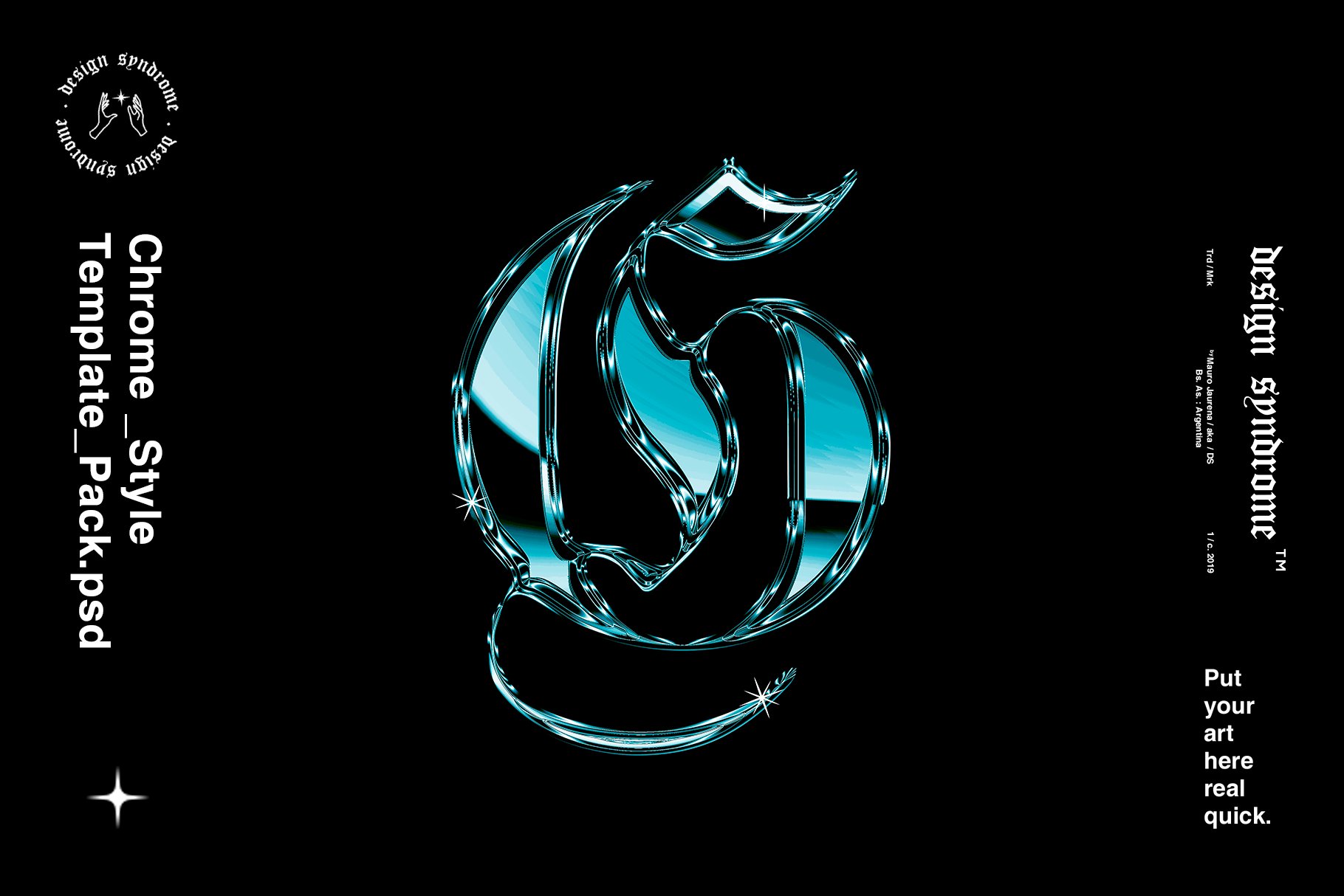 炫酷风格的金属质感铬图层样式素材包[psd,grd]