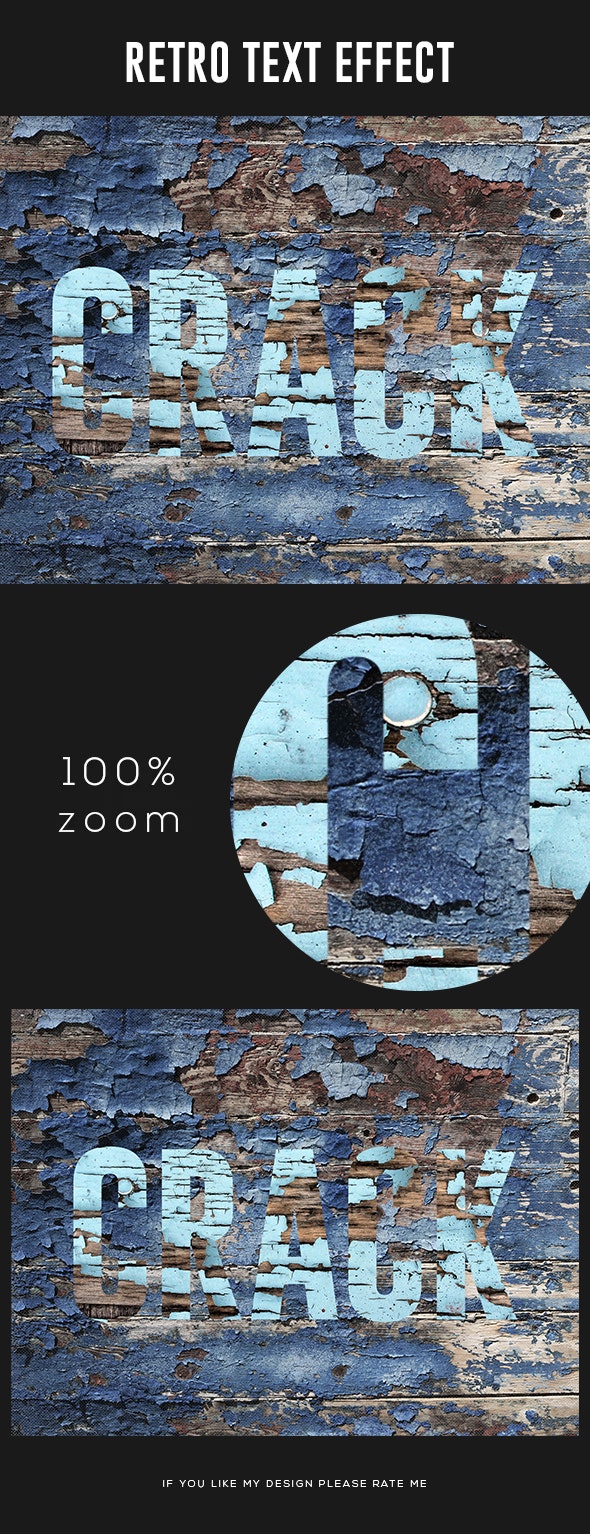 裂纹掉漆复古文字效果psd素材