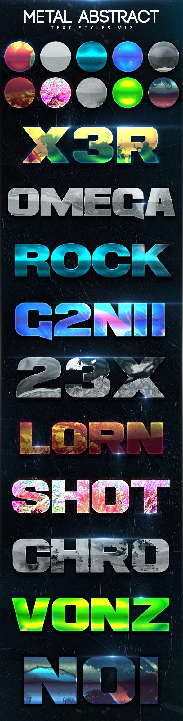 金属抽象文字效果图层样式素材 V.13