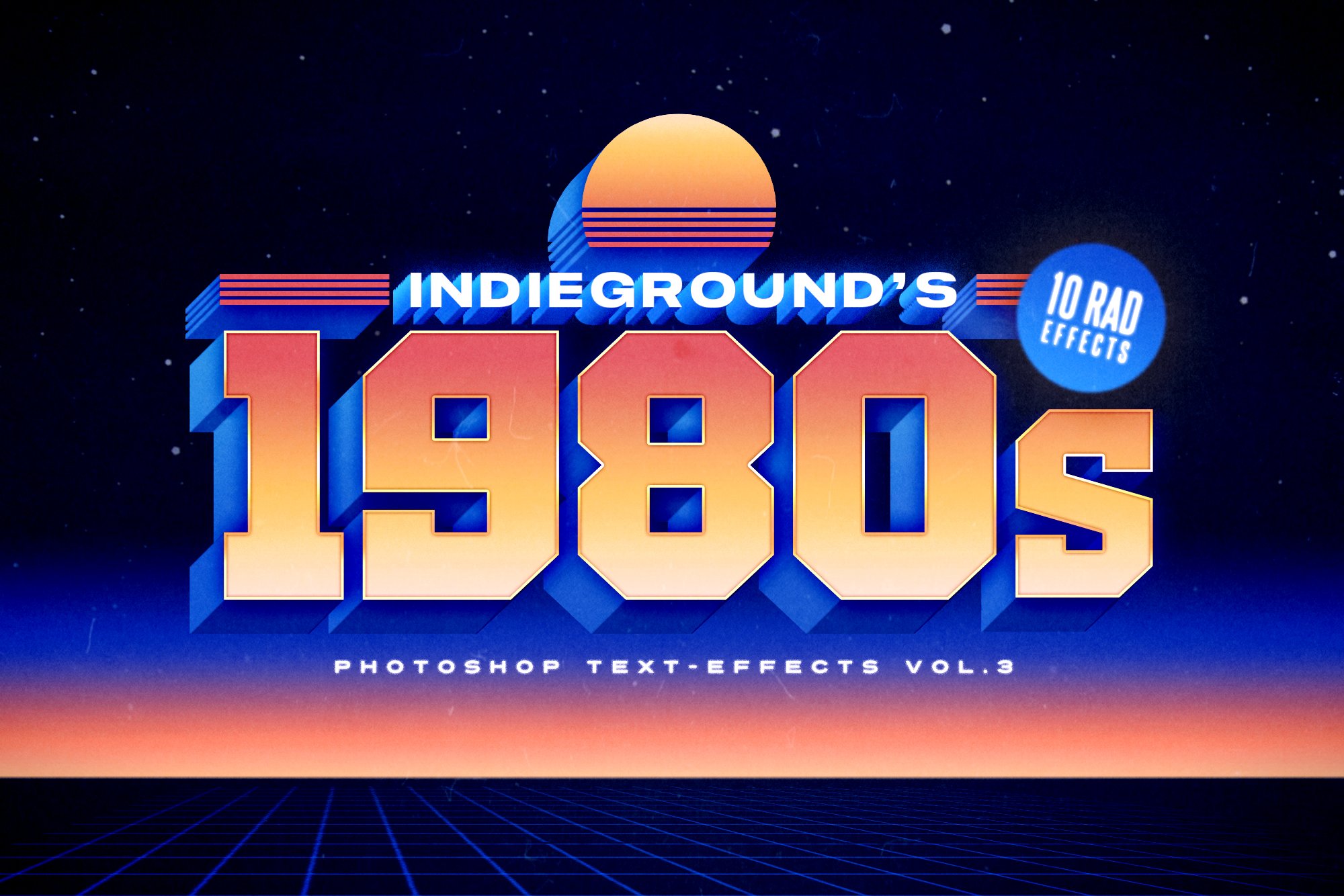 经典复古80年代文字特效图层素材Vol.3