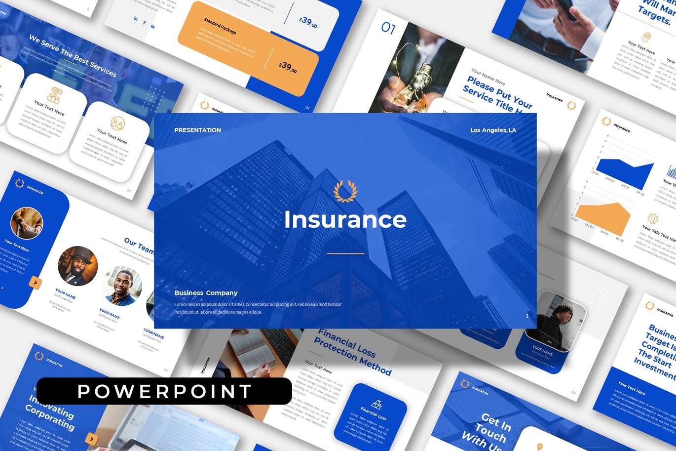 时尚高端专业的高品质业务汇报powerpoint幻灯片演示模板（pptx）