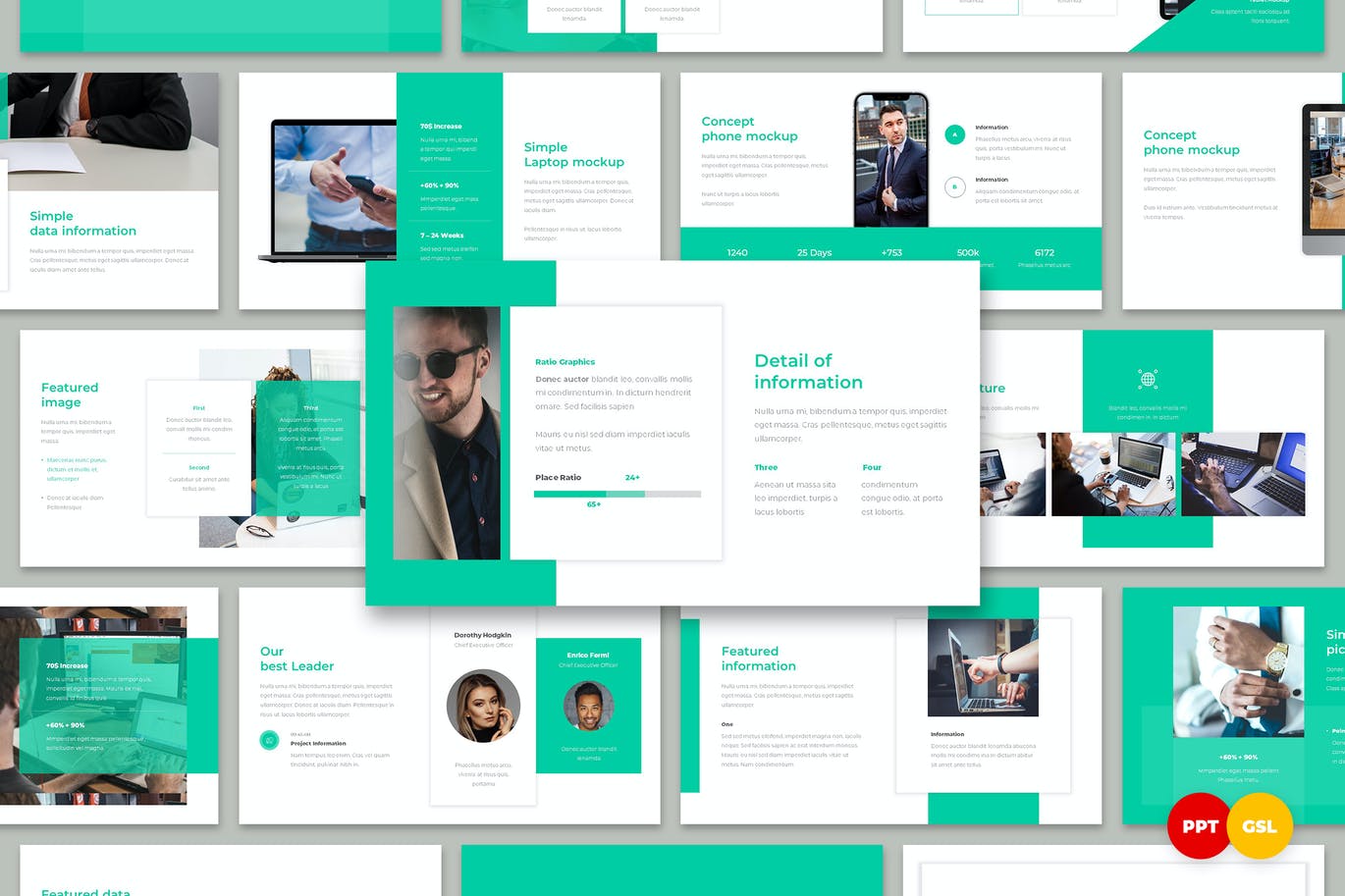 时尚清新优雅高端多用途的商业计划书powerpoint幻灯片演示模板（pptx）