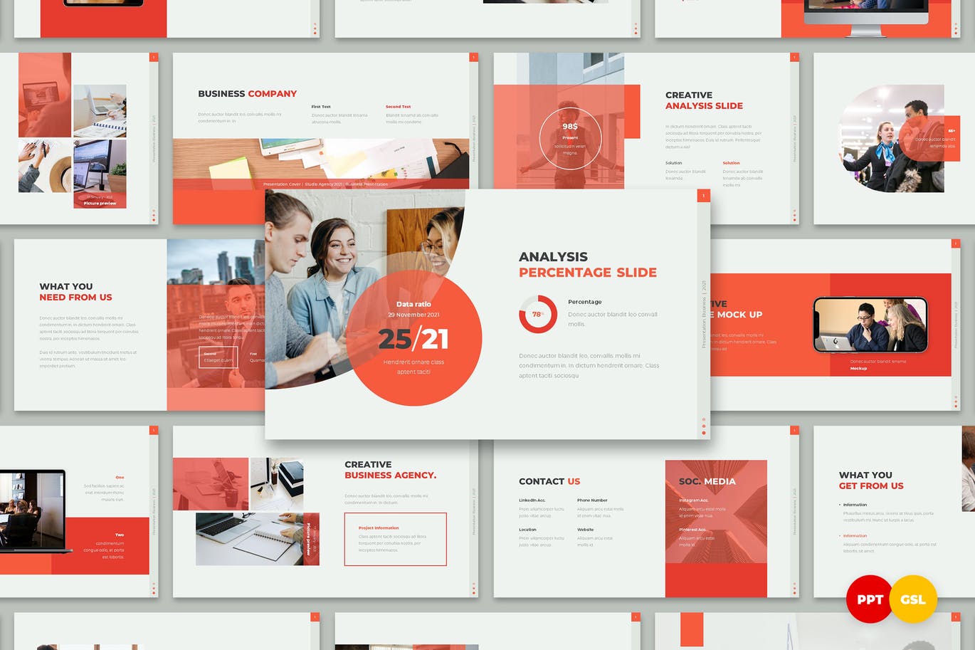 时尚简约优雅多用途商业商务powerpoint幻灯片演示模板（pptx）