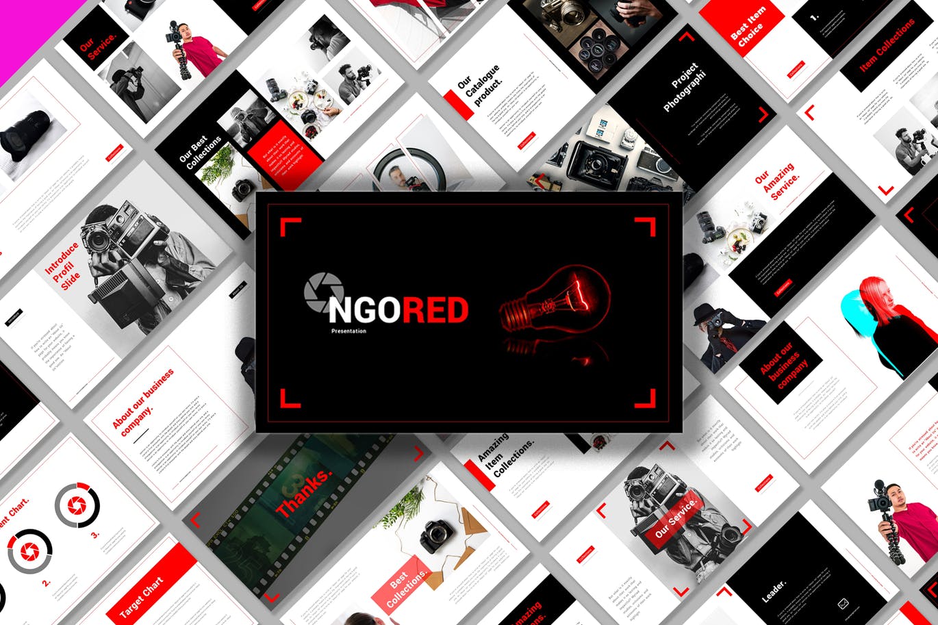 时尚高端多用途的powerpoint幻灯片演示模板（pptx）