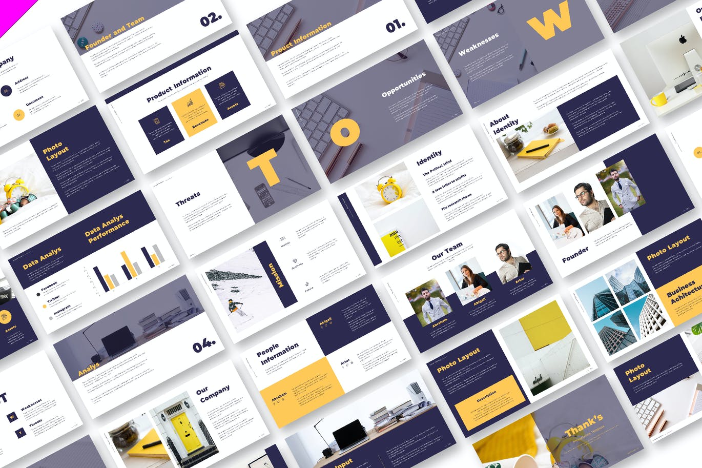 多用途的SWOT分析powerpoint幻灯片演示模板（pptx）