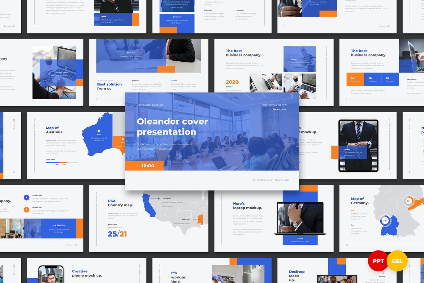 高端时尚简约清新多用途业务介绍商业powerpoint幻灯片演示模板（pptx）