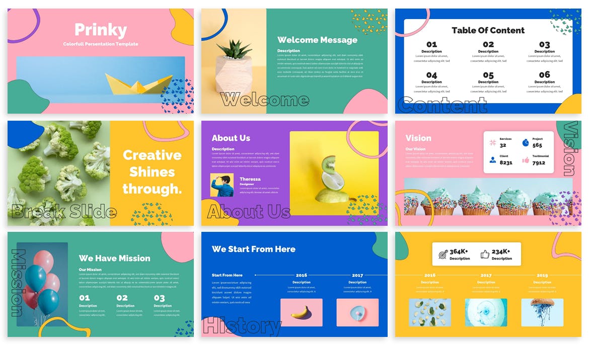 时尚多彩创意PPT模板