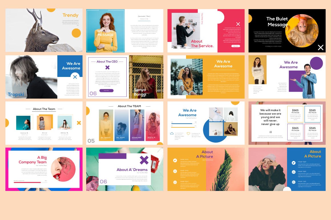 柔和的现代极简PPT模板