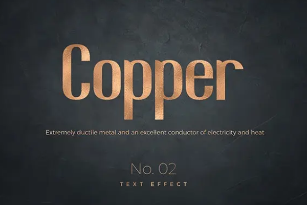 10种不同的金属箔文本效果素材