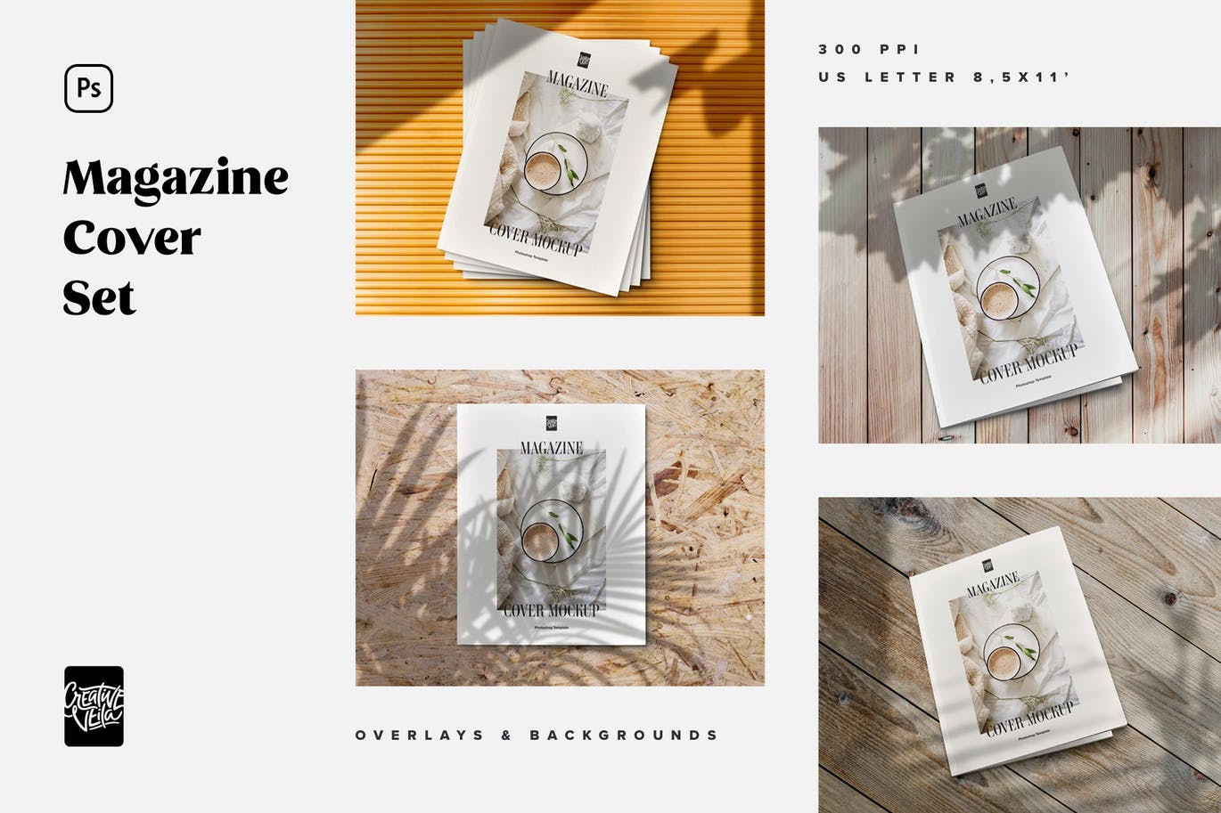 产品画册杂志封面设计样机集 Magazine Cover Mockup Set