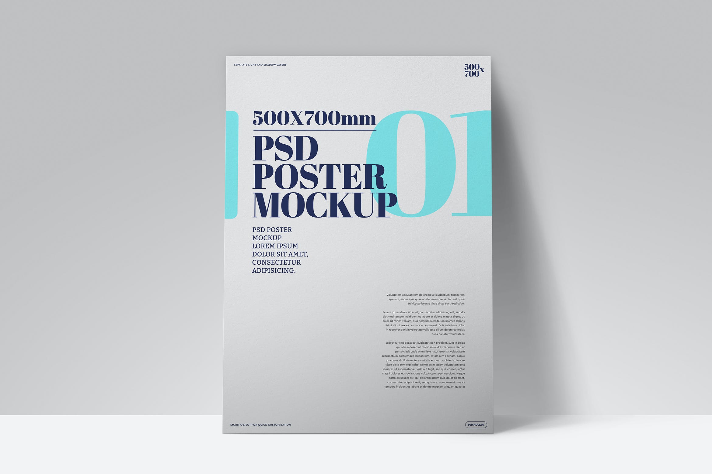500x700mm海报设计前视图样机 Poster 500 x 700 Front View Mockup