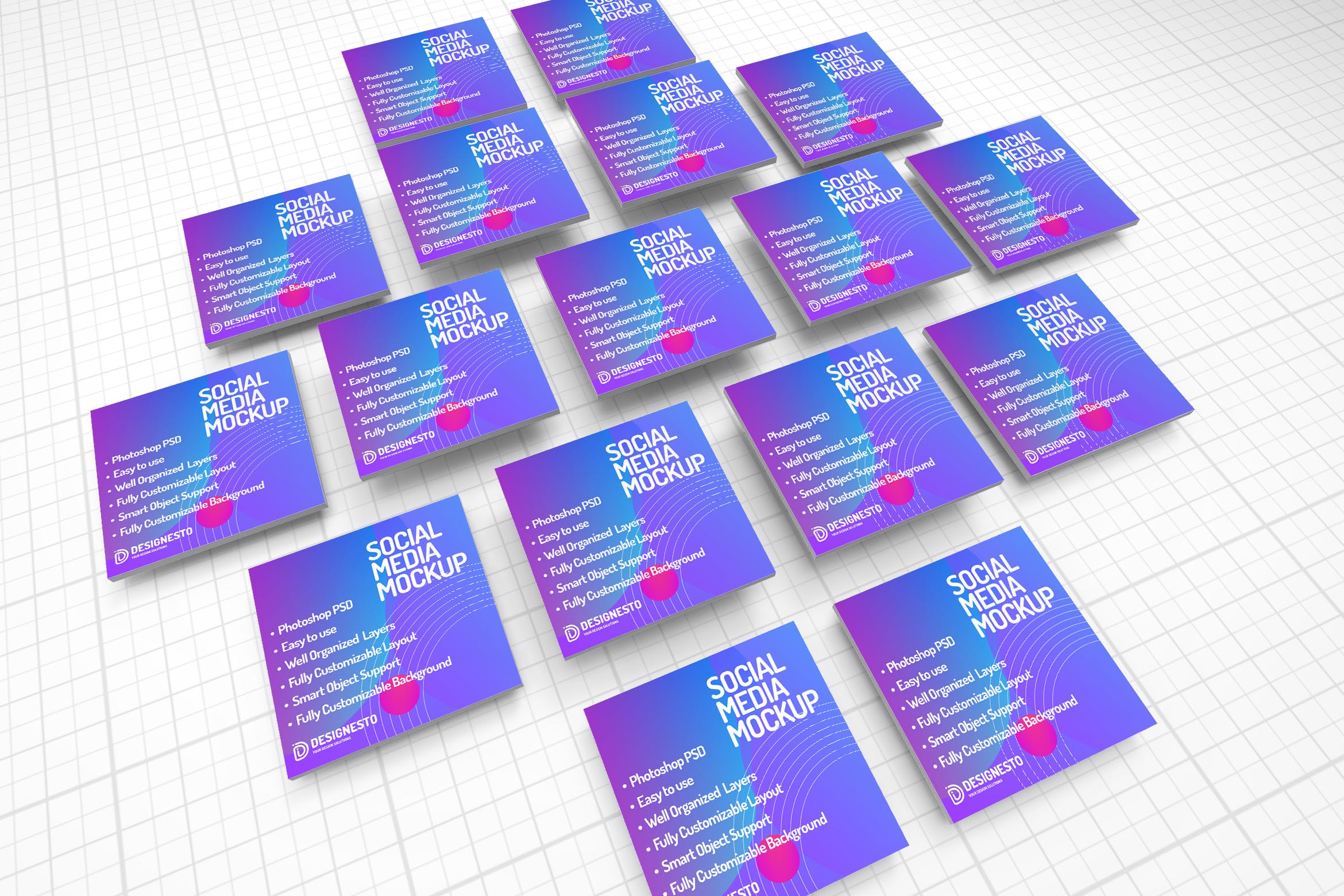 方形社交贴图展示样机模板 Square – Mockup Template