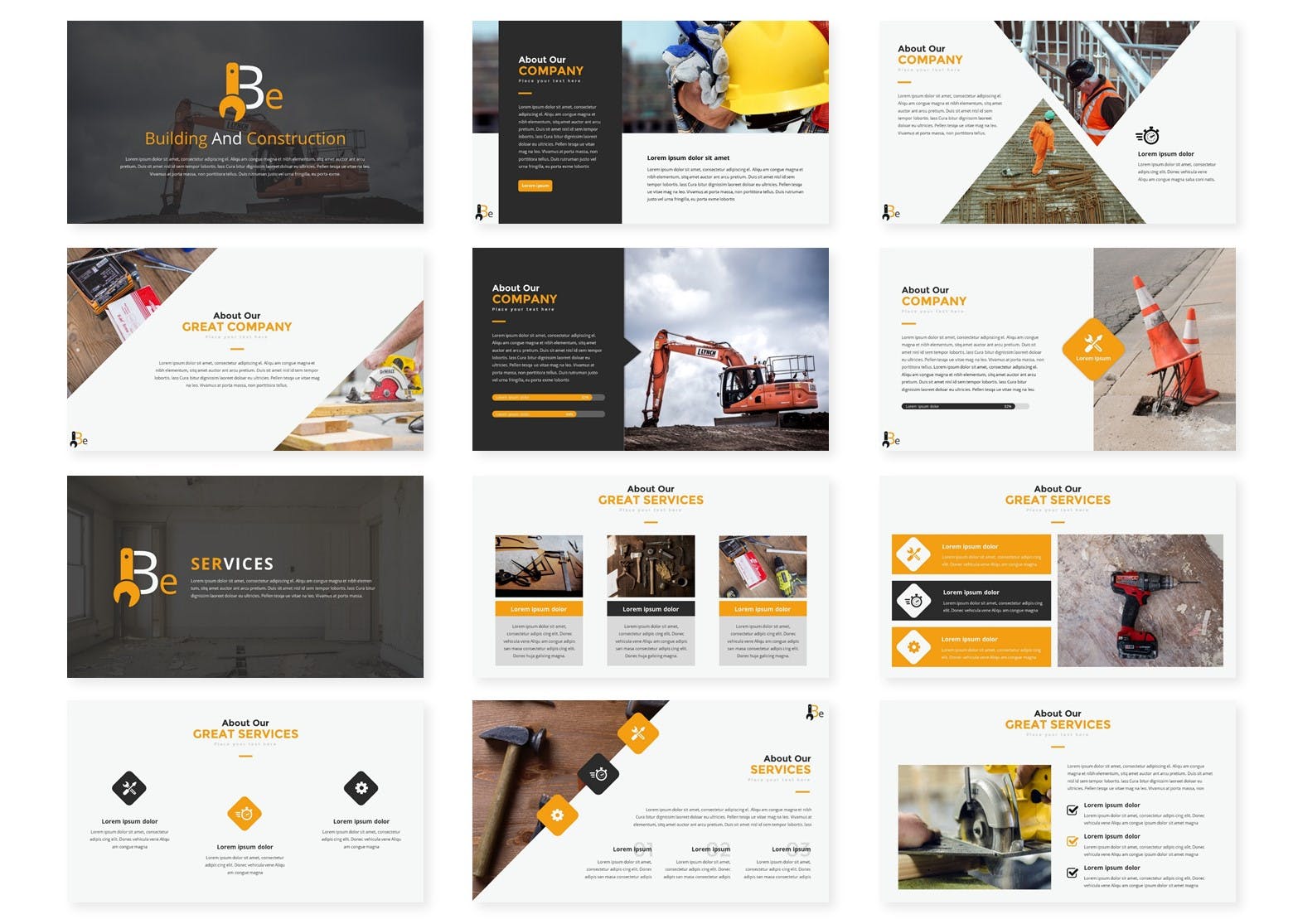 建筑施工主题的PPT模板