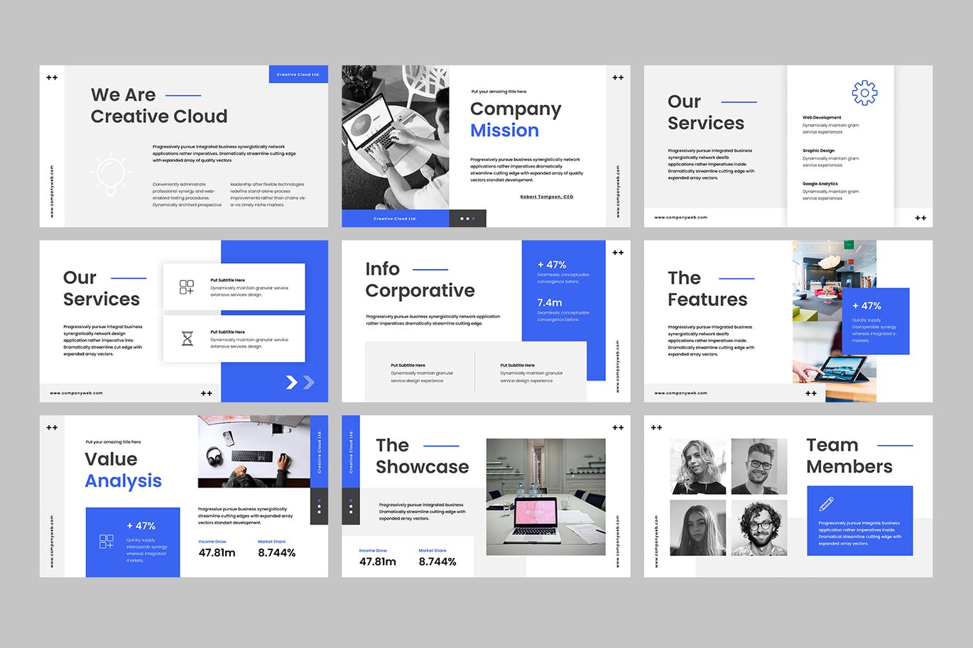 独特的商务PPT演示模板