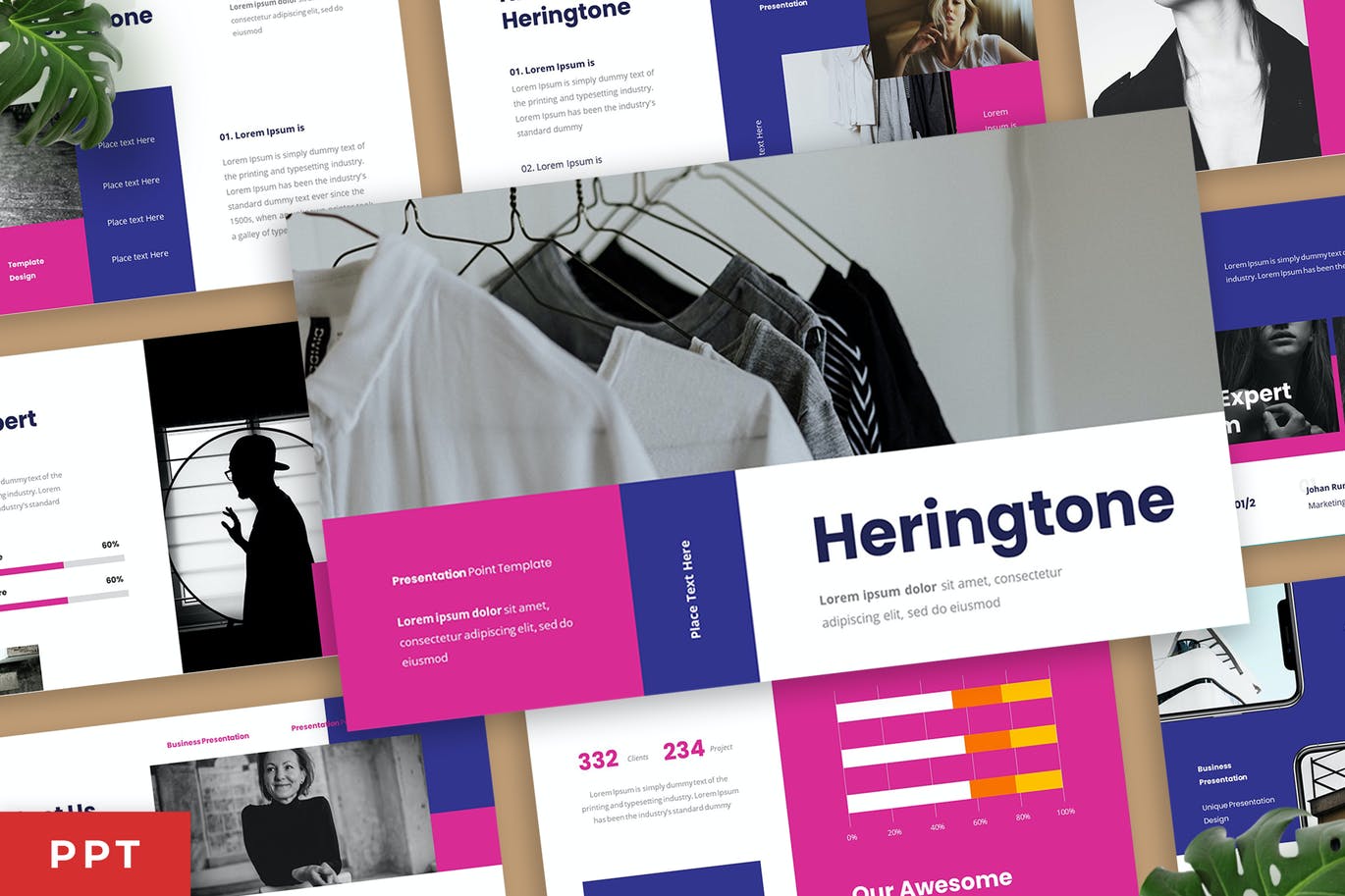 时尚高端简约清新多用途的powerpoint幻灯片演示模板（pptx）