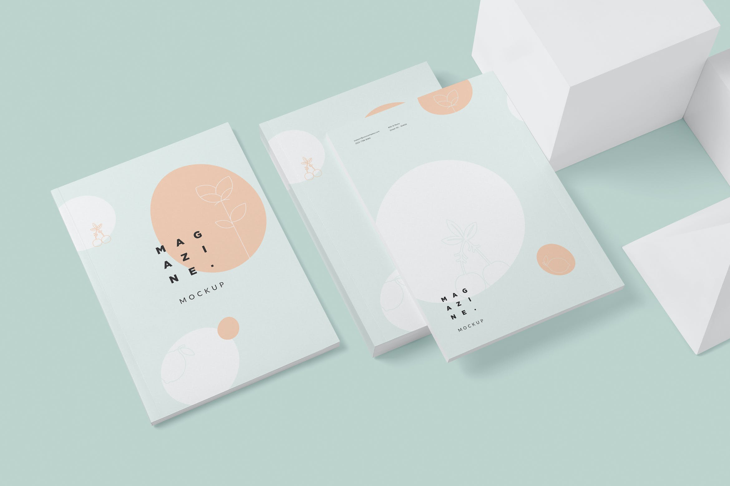 7×10英寸产品手册&杂志样机集 Brochure – Magazine Mockup Set – 7×10 Inch