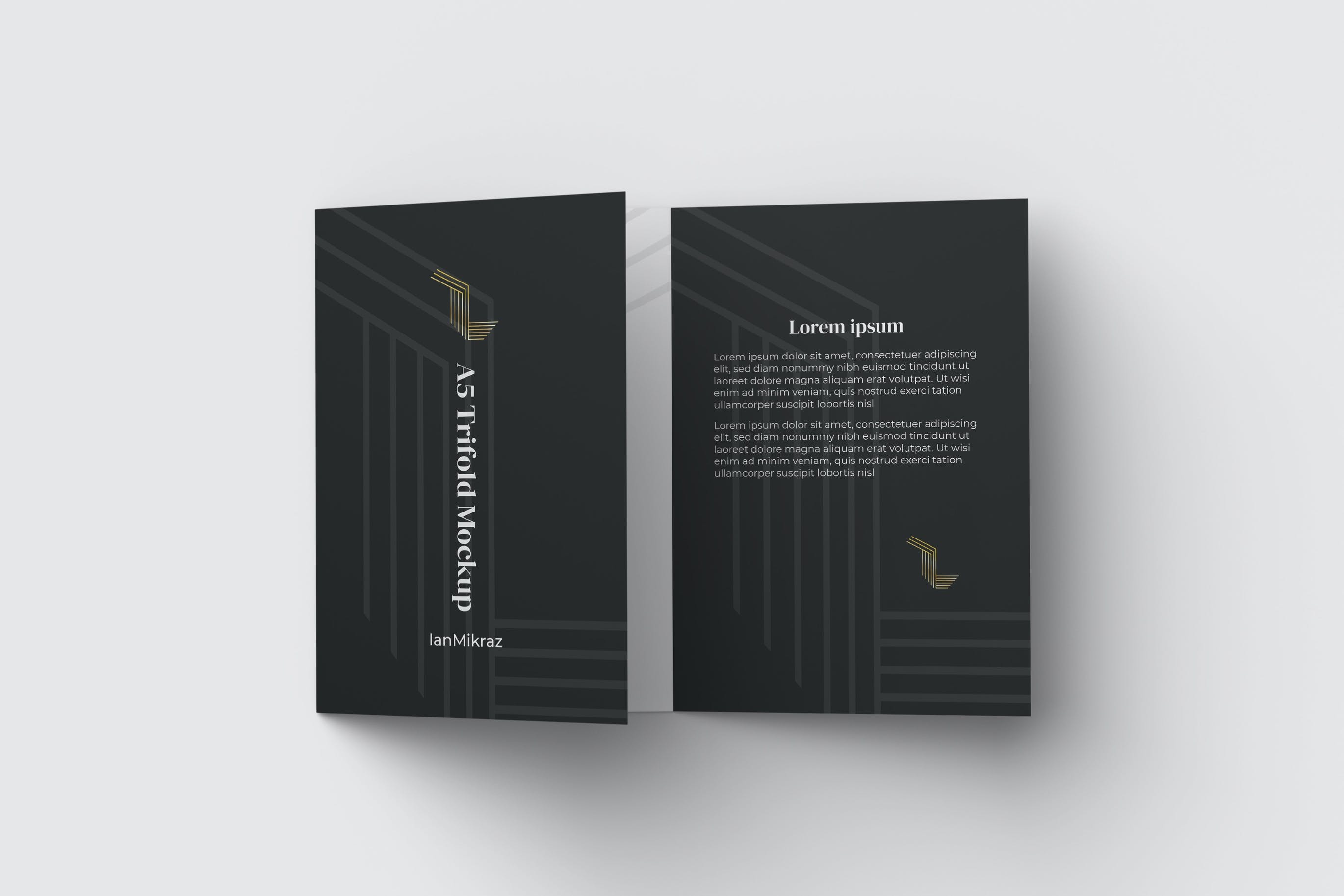 A5尺寸三折页广告宣传册设计样机模板v3 A5 Trifold Mockup V3