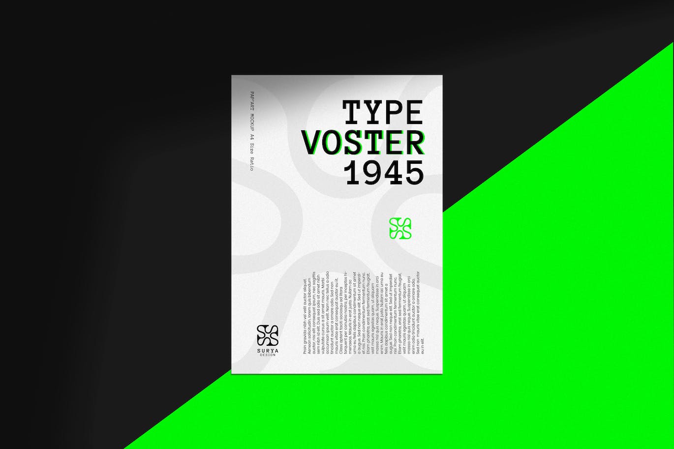 A4海报文件纸张样机 A4 Poster Mockup