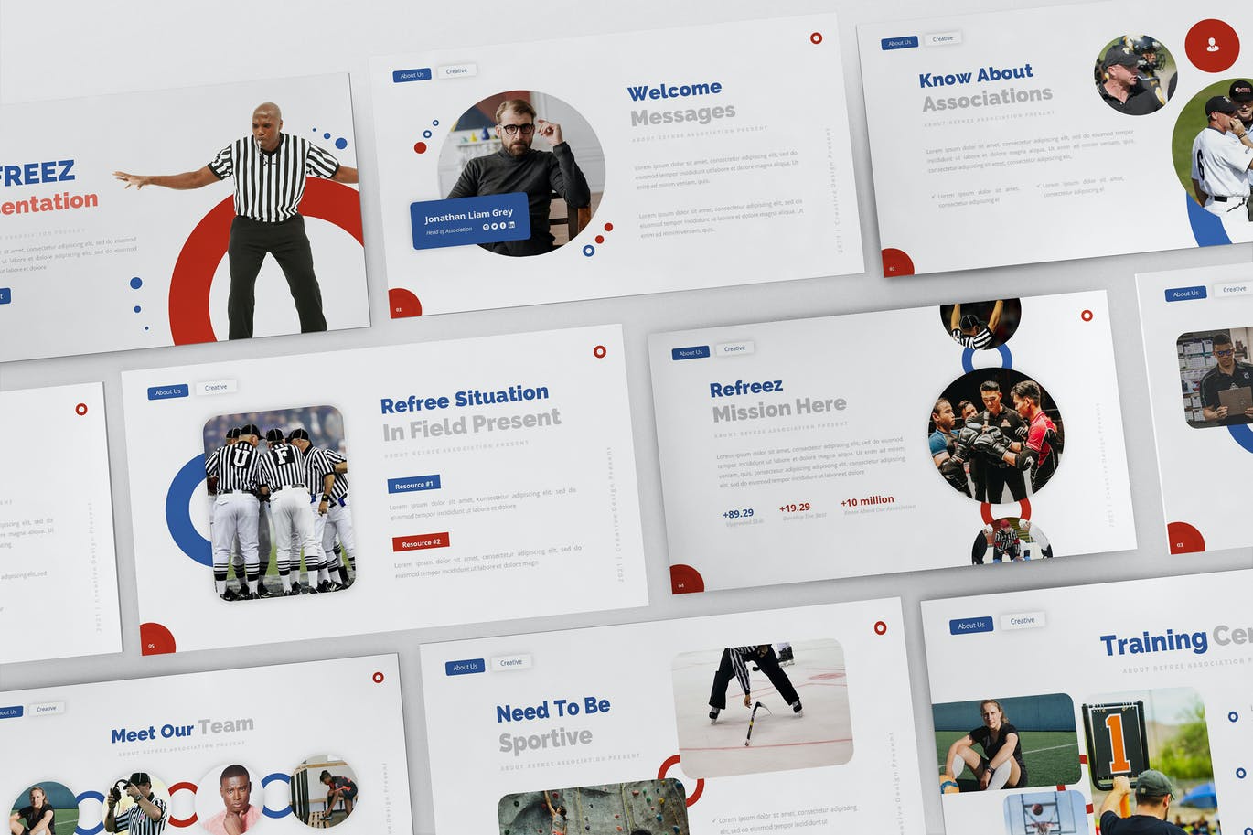 时尚高端简约清新多用途运动powerpoint幻灯片演示模板（pptx）