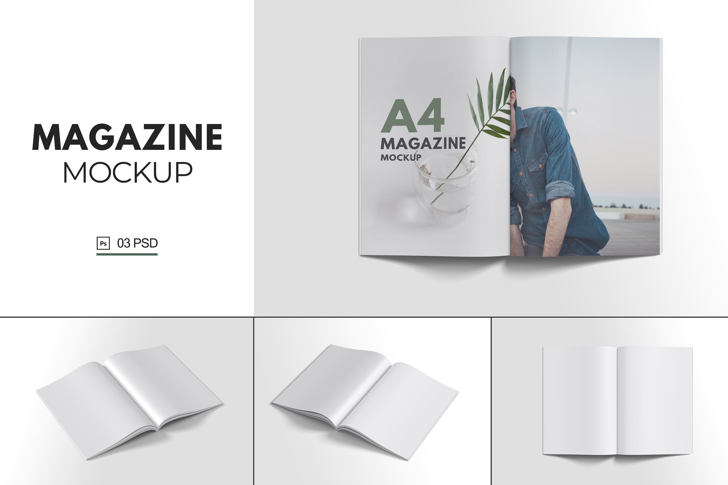 经典A4格式杂志内页效果图样机V.9 Magazine Mockup V.9