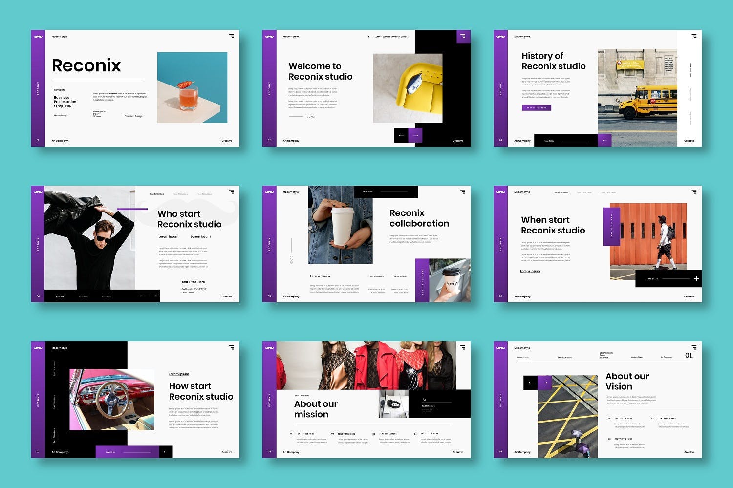 时尚多彩的企业PPT模板（PPTX）