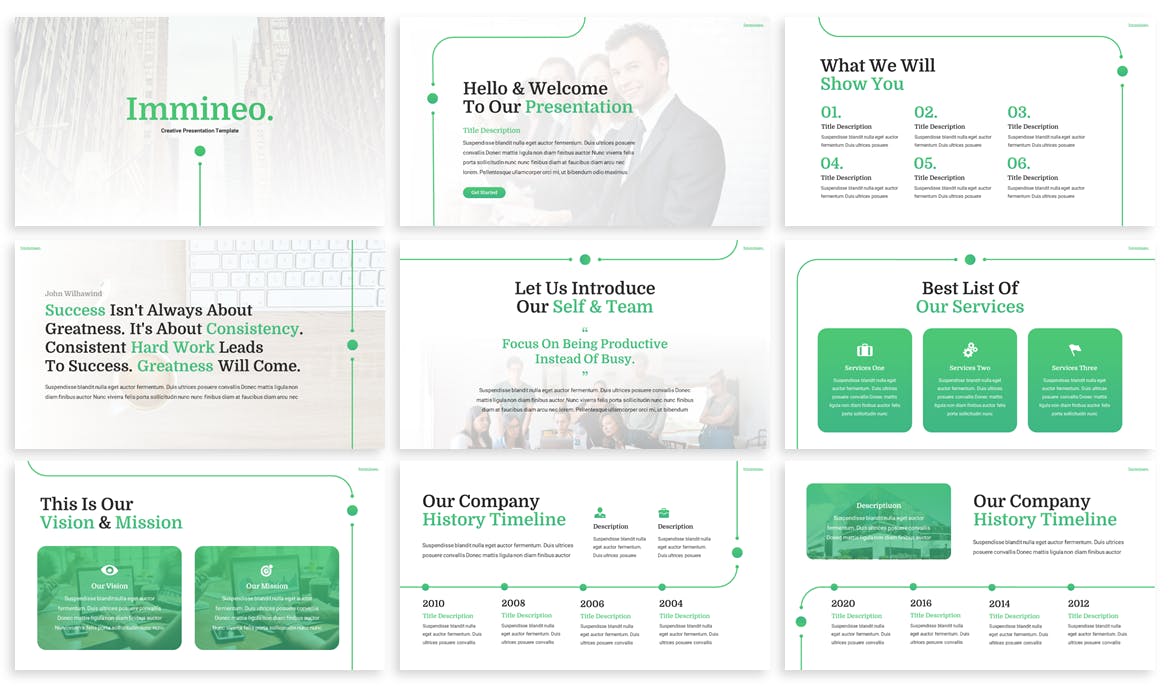 清新风格的企业商业计划书PPT模板（PPTX）