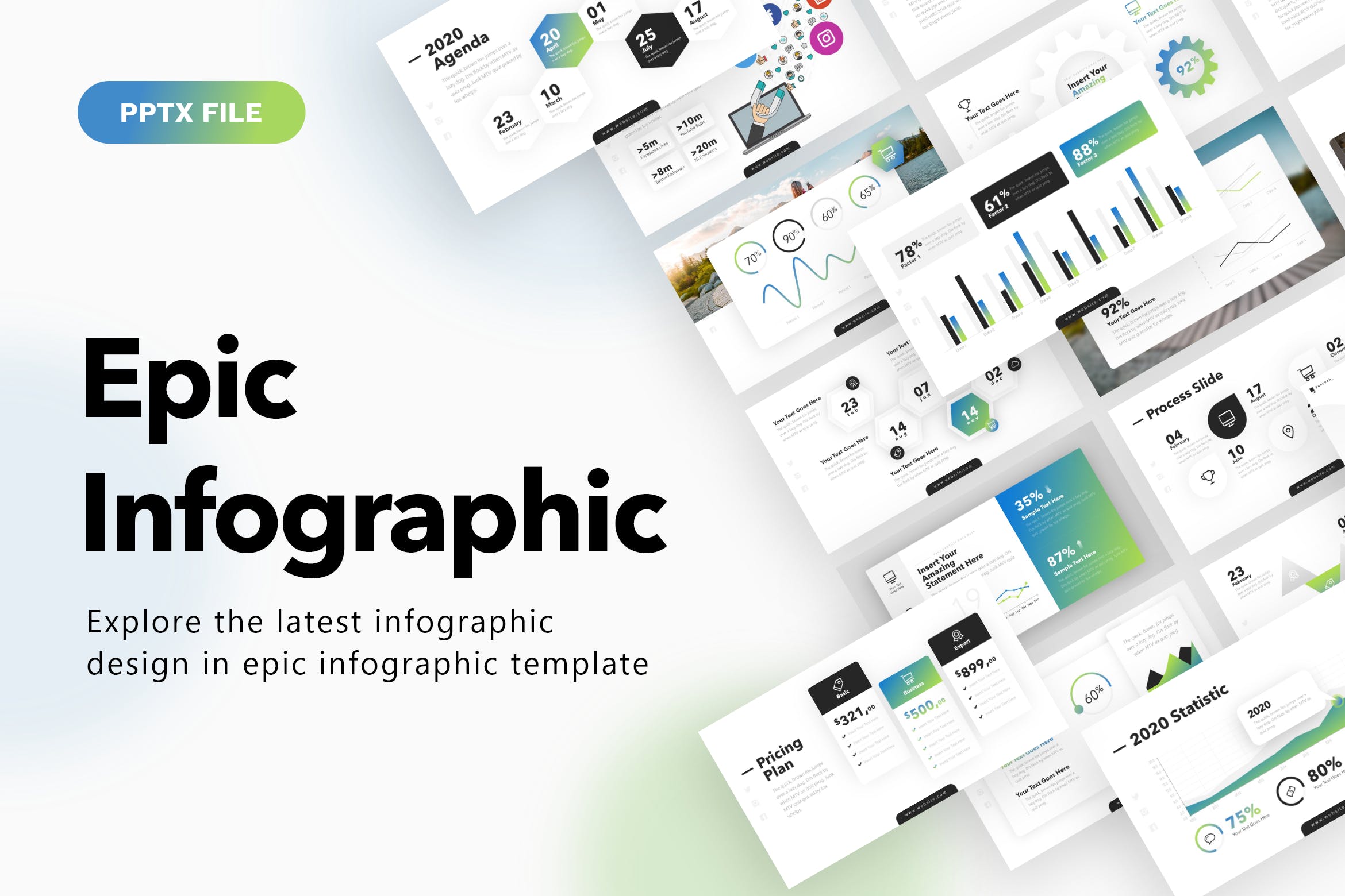 信息图形高端PPT模板（PPTX）