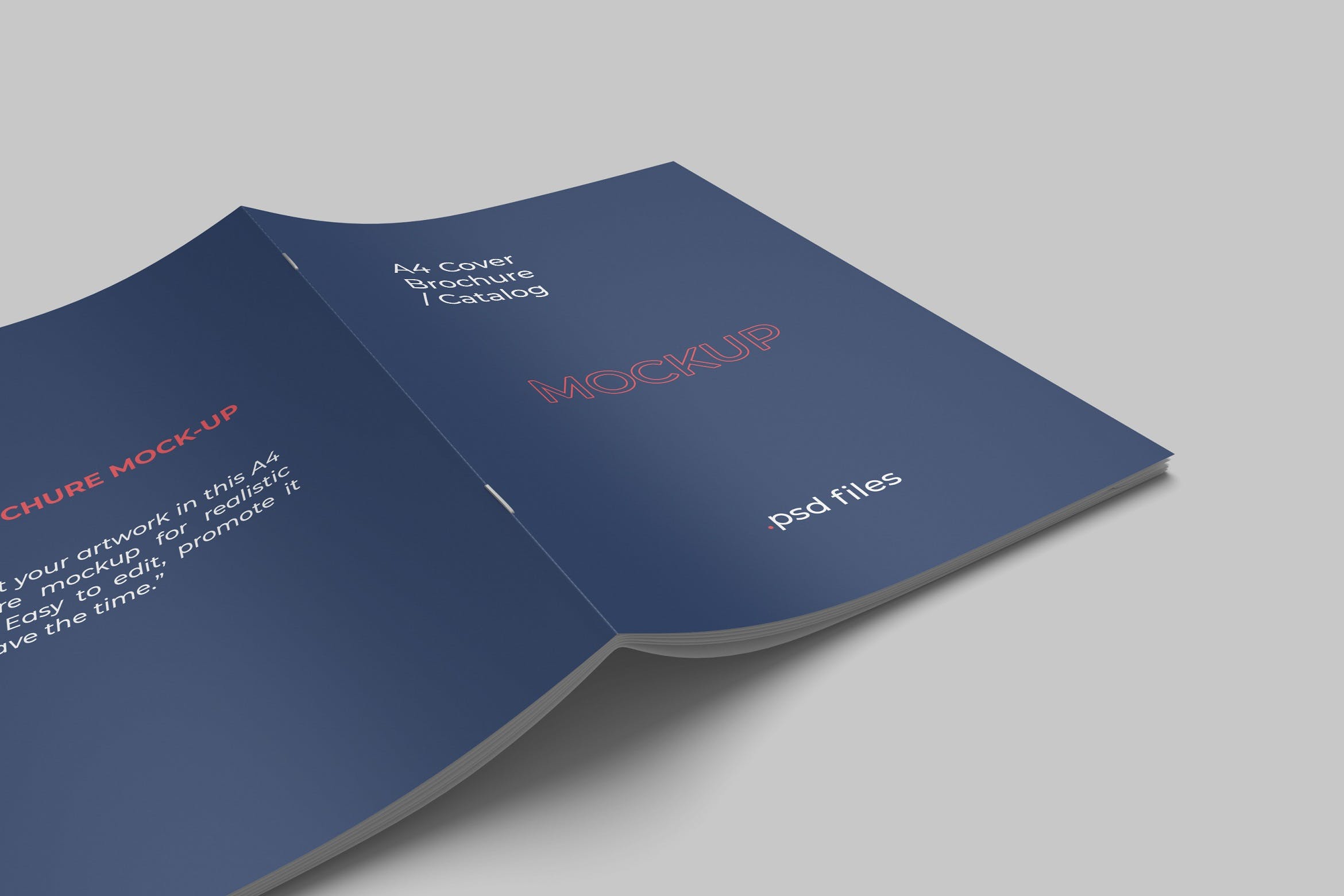 A4小册子封面设计样机模板合集 Closeup A4 brochure cover mockup