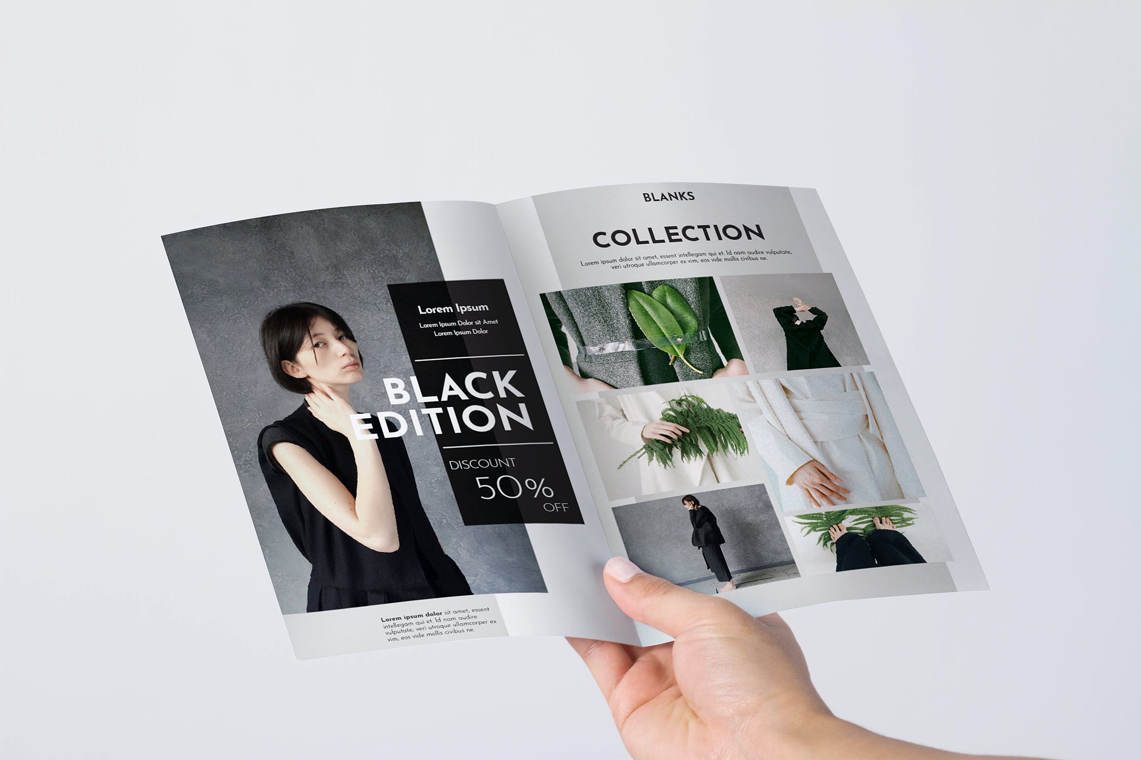 简约的双折页广告手册设计样机模板 Clean Bifold Mock Up